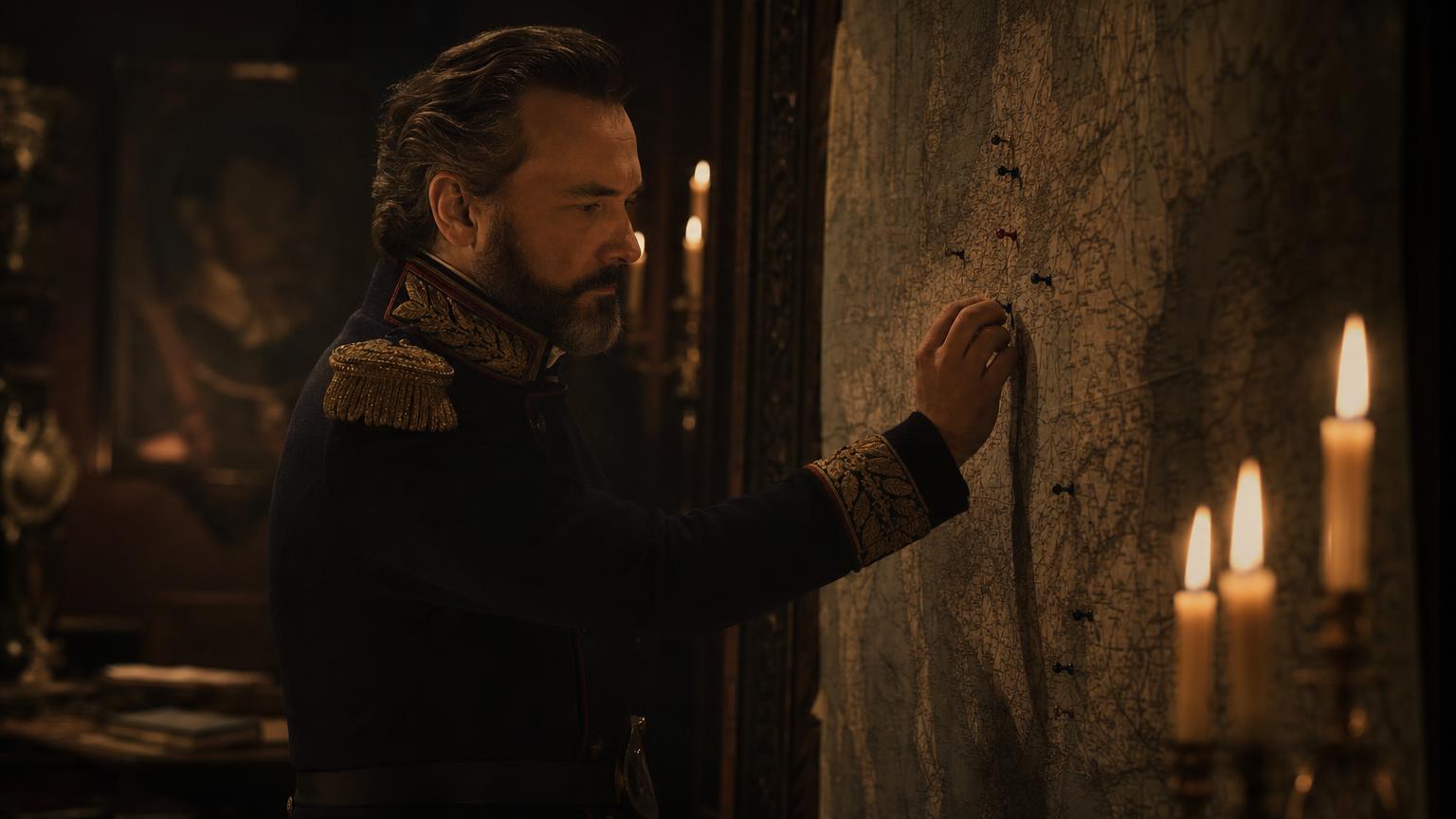 Writer's antagonist character planning at a map, illustrating how to write a villain with clear motivation